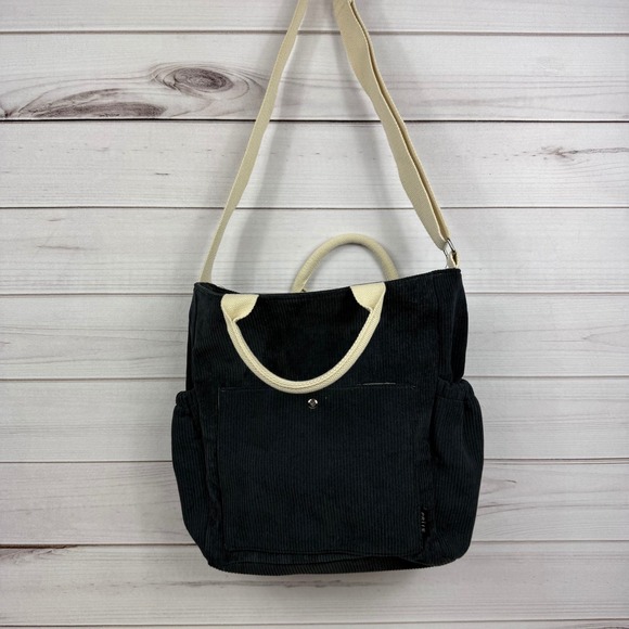 PRITE Corduroy Tote Bag Shoulder Bag Crossbody Purse with Pockets - Navy - Picture 1 of 8